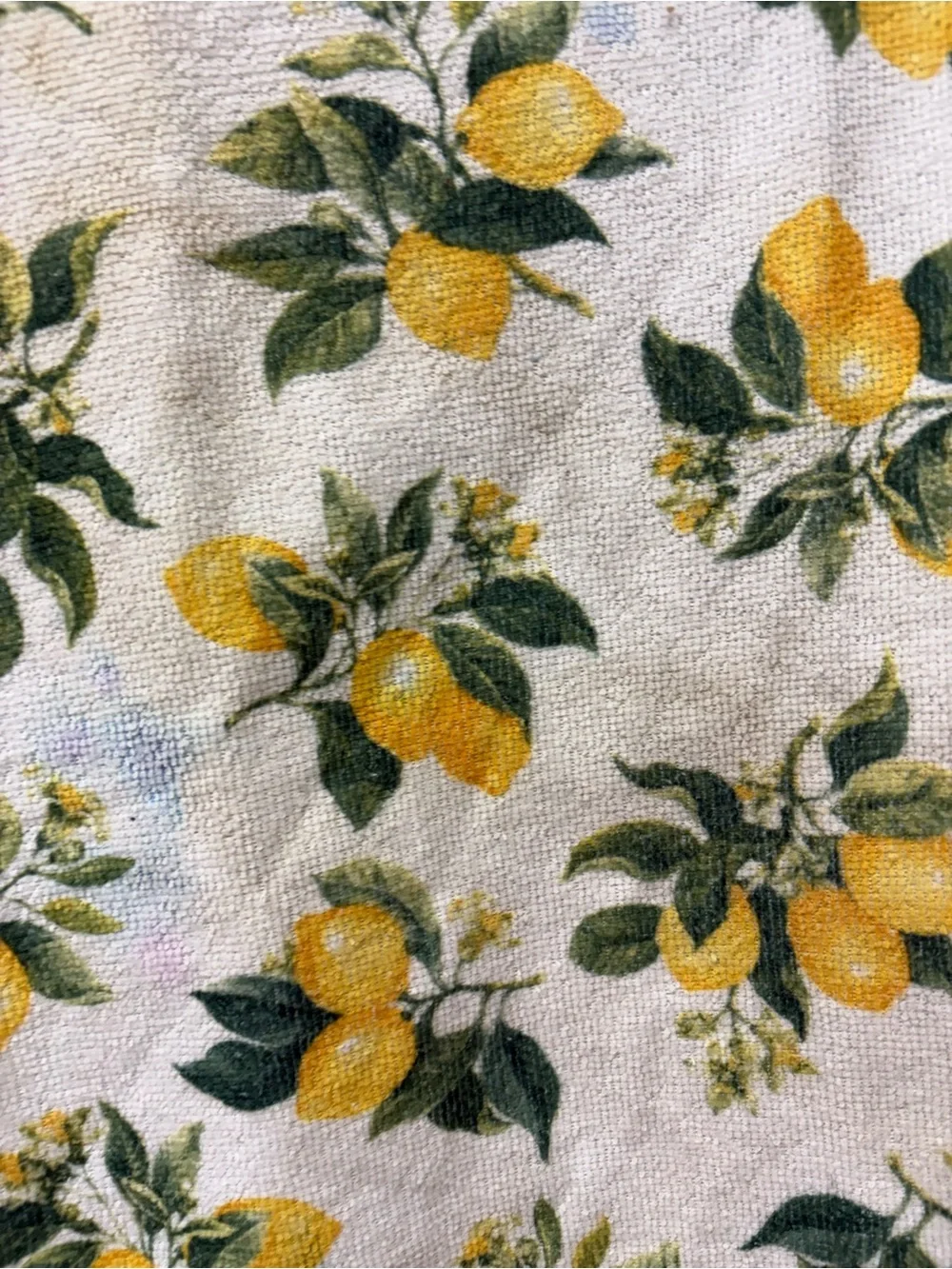 White Yellow Green Lemon Fruit Print Cotton Towel Soft Printed Rectangle 1-Piece